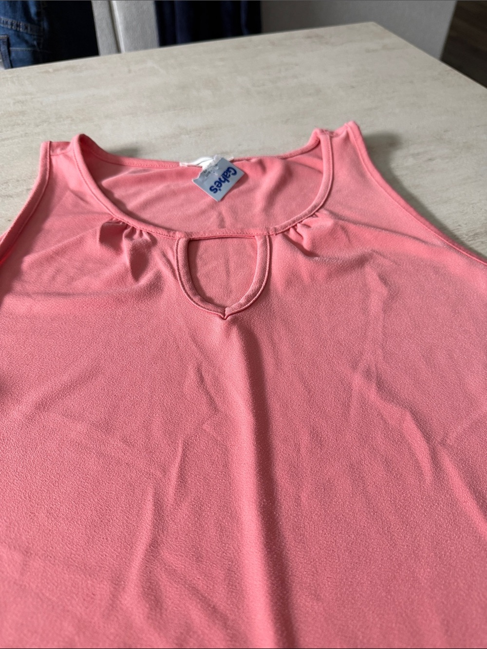 Maurices Coral Pink Keyhole Scoop Tank